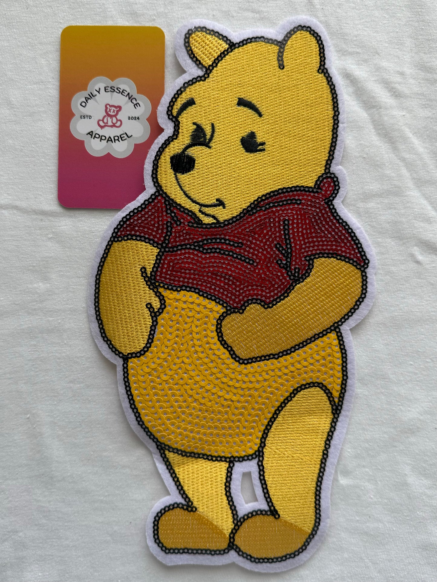Pooh Bear Sequins Patch - Iron On