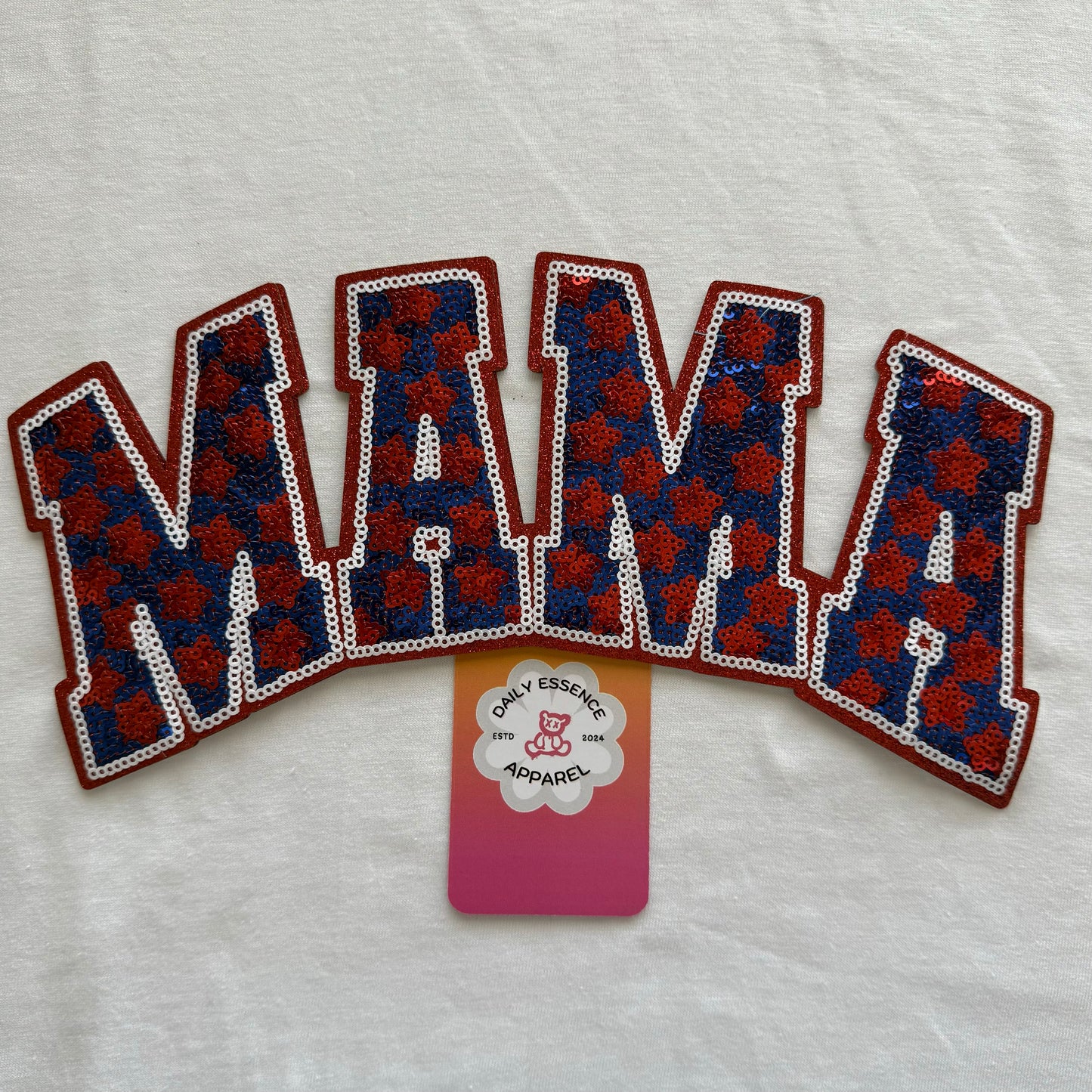 Mama Patriotic Sequins Patch - Iron On