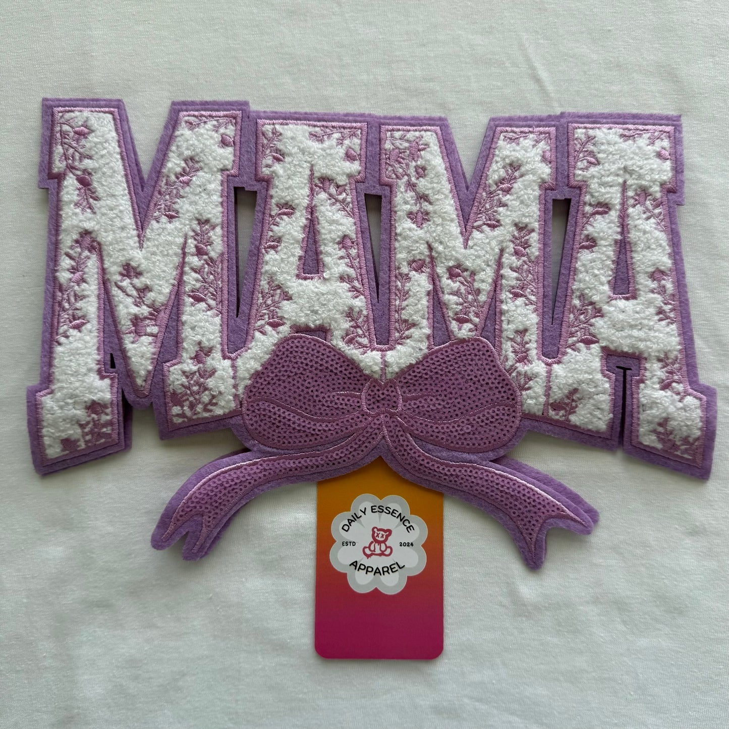 Mama Lavender Bow - Iron On