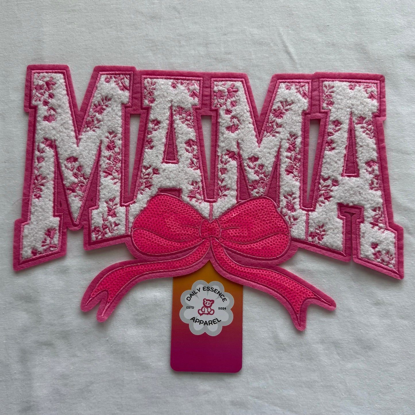 Mama Light Pink Bow - Iron On