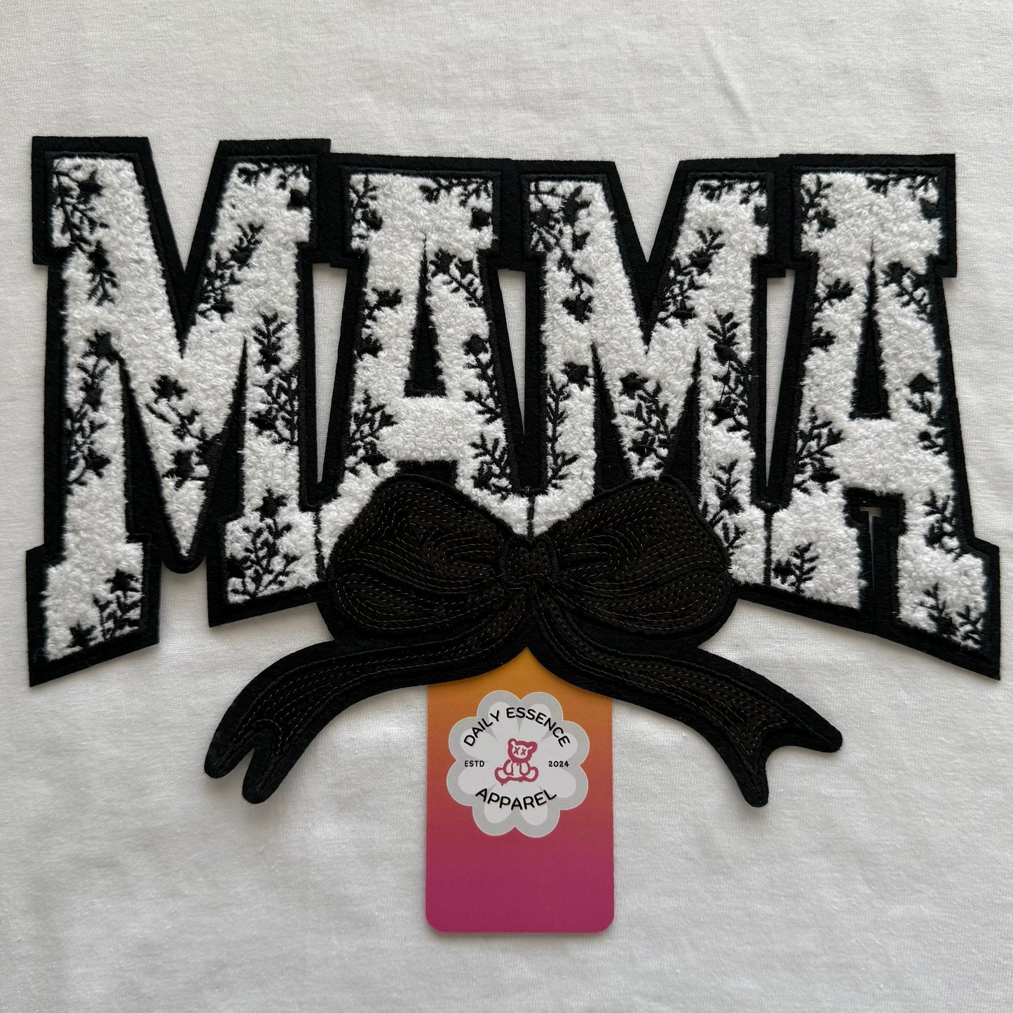 Mama Black Bow - Iron On