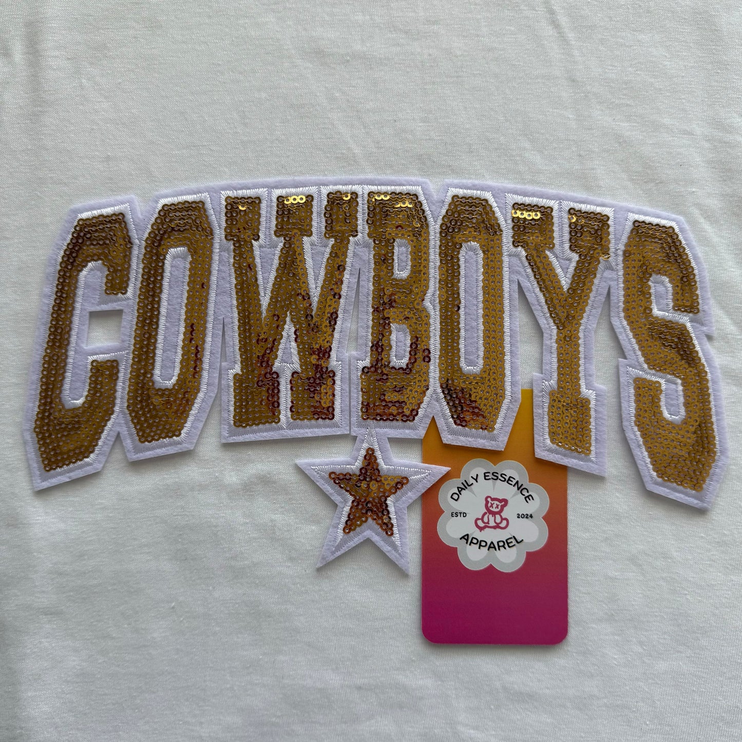 Cowboys Gold Sequins Patch - Iron On