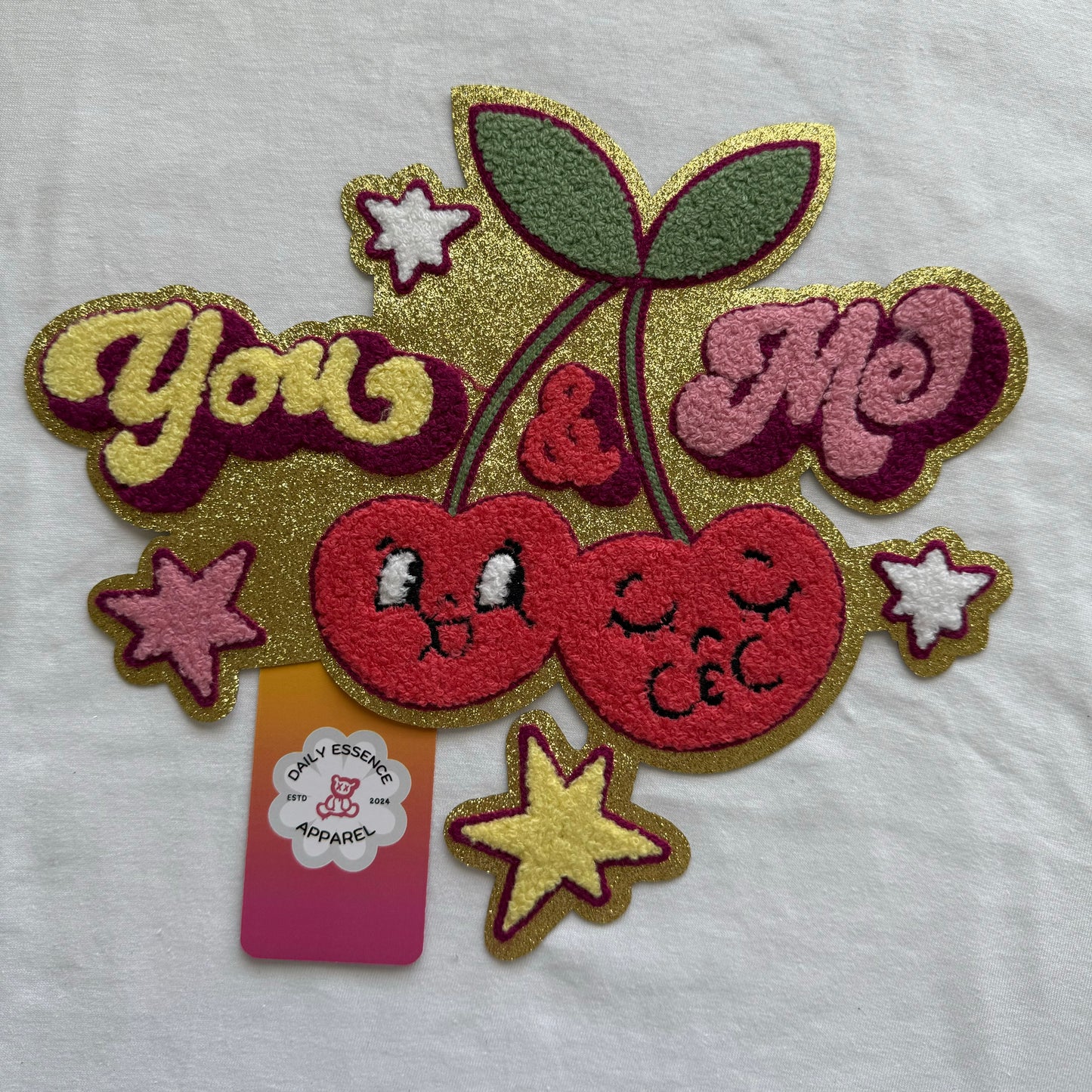 You & Me Cherries Patch - Iron On