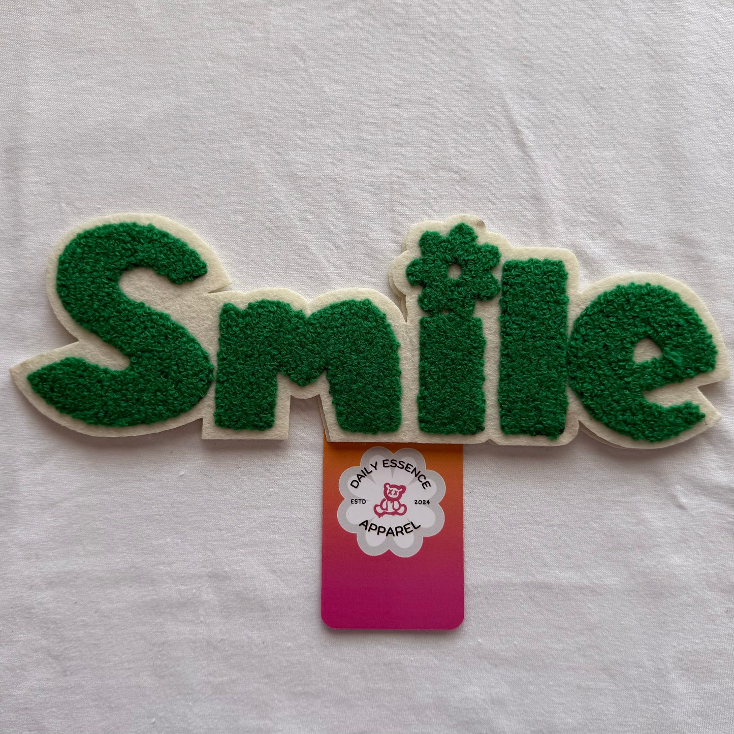 Smile Green Patch - Iron On