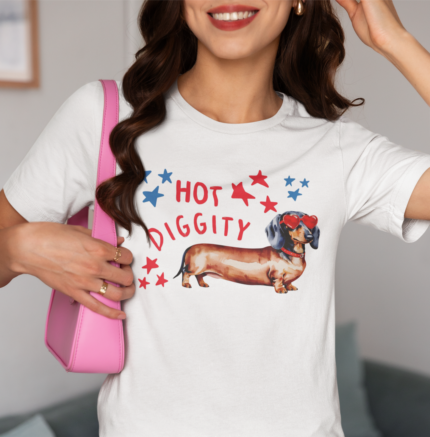Hot Diggity Patriotic Dachshund COMFORT COLORS