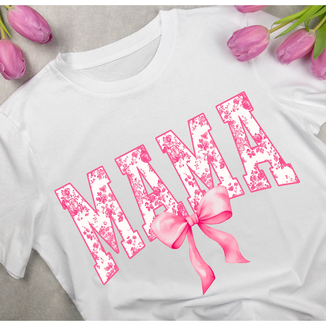 Mama Pink Bow Oversized T-Shirt