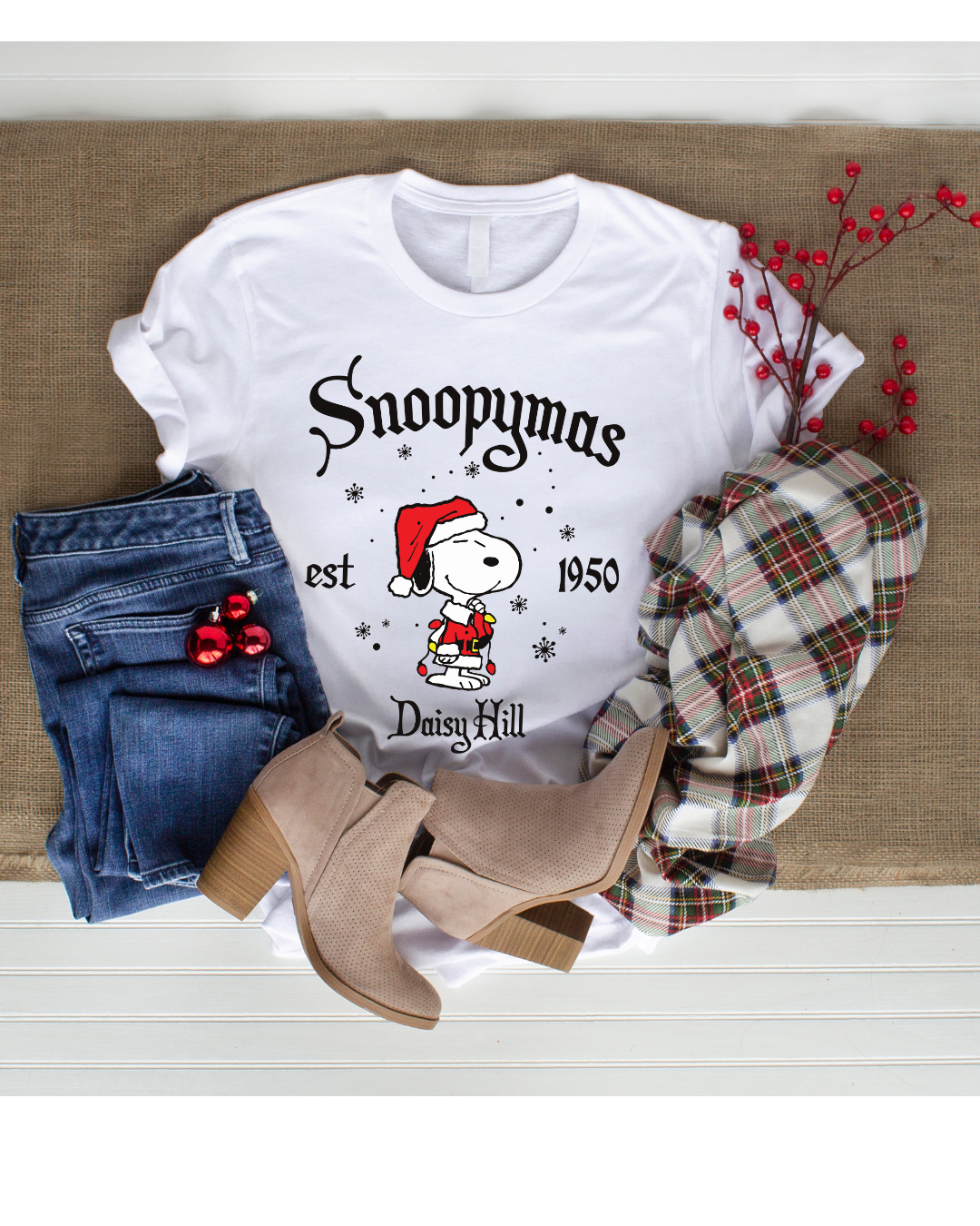 Snoopymas Santa Snoopy Oversized T-Shirt White