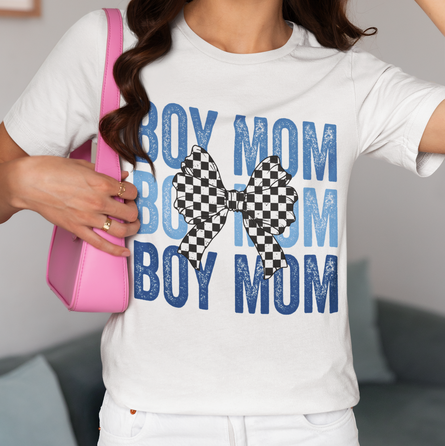Checkered Boy Mama COMFORT COLORS